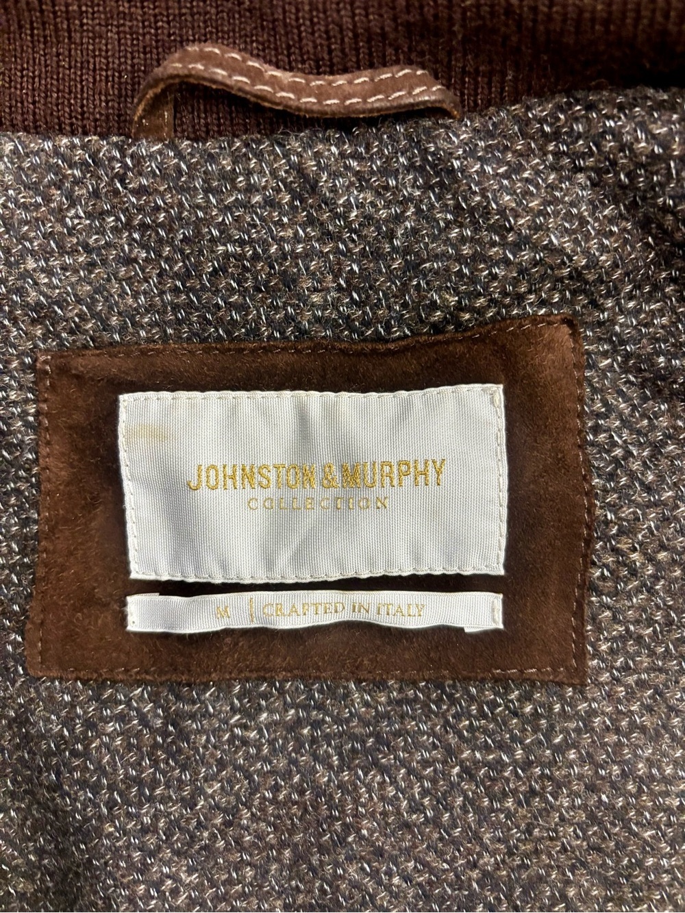 Johnston & Murphy Dark Brown Suede Field Jacket Luxury Utility Full Zip Coat - Picture 5 of 7